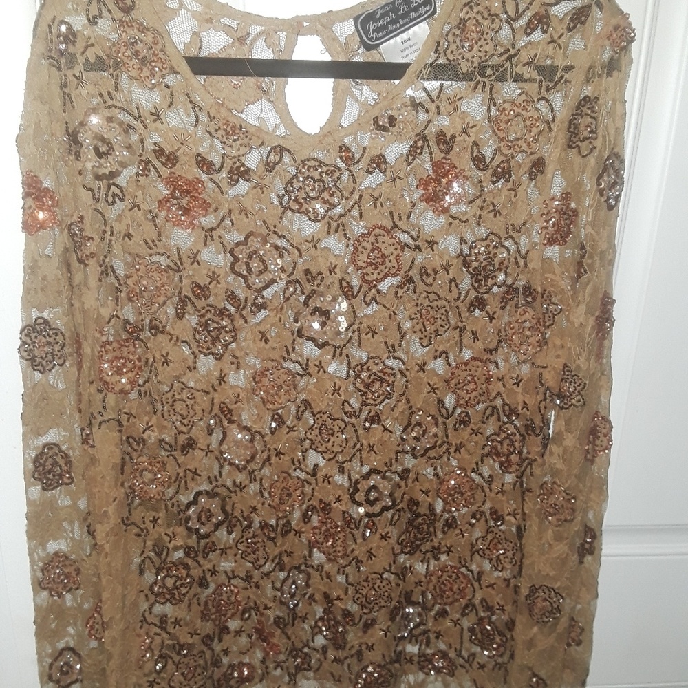 Womans beaded lace top.